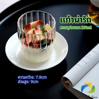 UBT ถ้วยแก้วไอศครีม ถ้วยโยโยเกิร์ต ดีไซน์เก๋ glass cup