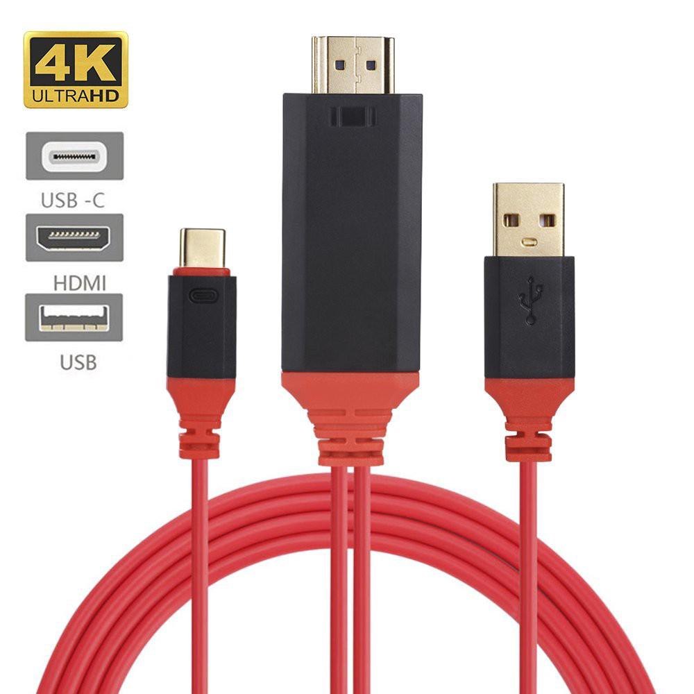 【 โค้ด TECH30 ลด 30%】สาย USB C ถึง HDMI 4K พร้อม USB Charging Type C ไปยัง HDMI Adapter 6.5ft / 2M