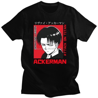 เสื้อยืดผ้าฝ้ายพรีเมี่ยม เสื้อยืดแขนสั้น ผ้าฝ้าย พิมพ์ลายอนิเมะ Attack On Titan Man สีดํา สไตล์ญี่ปุ่น สําหรับผู้ชาย