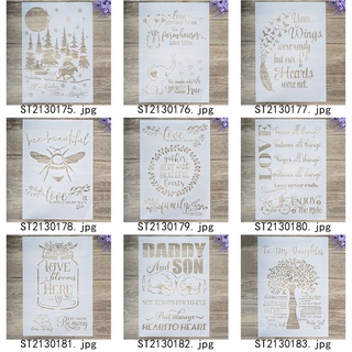 แผ่นแม่แบบฉลุลาย ขนาด A4 DIY สําหรับตกแต่งสมุด อัลบั้ม การ์ด…