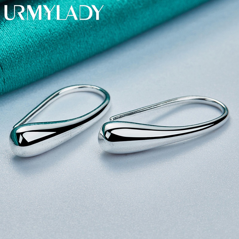 ต่างหูเงินแท้ เกรด 925 จี้รูปหยดน้ํา เครื่องประดับ แฟชั่นสําหรับผู้หญิง งานแต่งงาน งานหมั้น