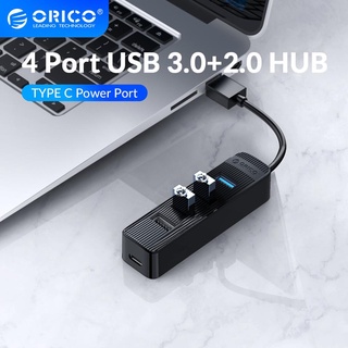 Orico ฮับ USB 3 0 + 2.0 พร้อมพอร์ตพาวเวอร์ Type C ความเร็วสูง 4 พอร์ต USB 3.0 2.0 SD TF สําหรับคอมพิวเตอร์ PC