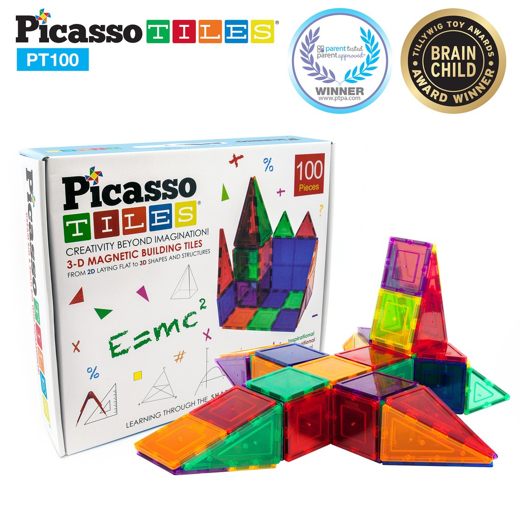 Picasso Tiles แผ่นต่อแม่เหล็ก พิคาสโซ่ไทล์ เซ็ต 100 ชิ้น