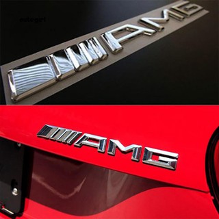 Cute_3 D สติกเกอร์โลโก้ตกแต่งรถยนต์ Benz AMG