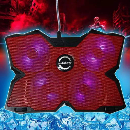 COOLCOLD K25 Gaming Laptop Cooler / 4 USB LED Fans Notebook Cooler / Laptop Cooling Pad