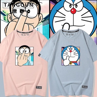 เสื้อยืดโดเรมอนDoraemon T-shirt✽✢โดราเอมอนร่วมแขนสั้นเสื้อยืดสำหรับผู้ชายและผู้หญิงหลวมผ้าฝ้ายinsน้ำแบรนด์หมีใหญ่โดราเอม