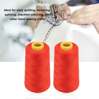 Yohio 2PCS Serger Thread High Strength Sturdy Durable Polyester Red Sewing for Daily Quilting Splicing