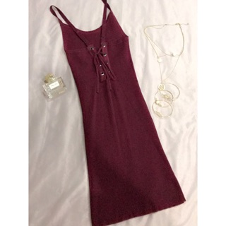 เดรสสั้น Forever 21 สี Burgundy