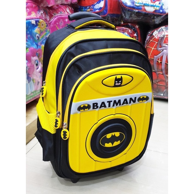 กระเป๋าเป้ TROLLEY Push Elementary School SuperHero Batman Body 3Res Import BATMAN YELLOW School Bag