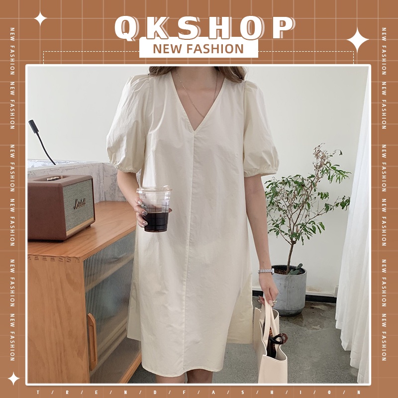 QKshop ความน่ารักที่คู่ควร ชวนให้มาซื้อชุดเดรสรุ่นนี้ แขนจั๊มตุ๊กตาน่ารักปิ๊งปิ๊ง ใส่แล้วคือดือ ว่าบ่ด้าย จัดเลยสิค๊า