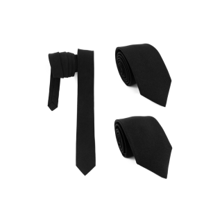 (เก็บโค้ดส่วนลดหน้าร้านลด70฿) เนคไททรงสลิมสีดำด้าน ผ้าไม่มันเงา ขนาด 2นิ้ว, 2.5นิ้ว,8 ซม. (LY-BK)