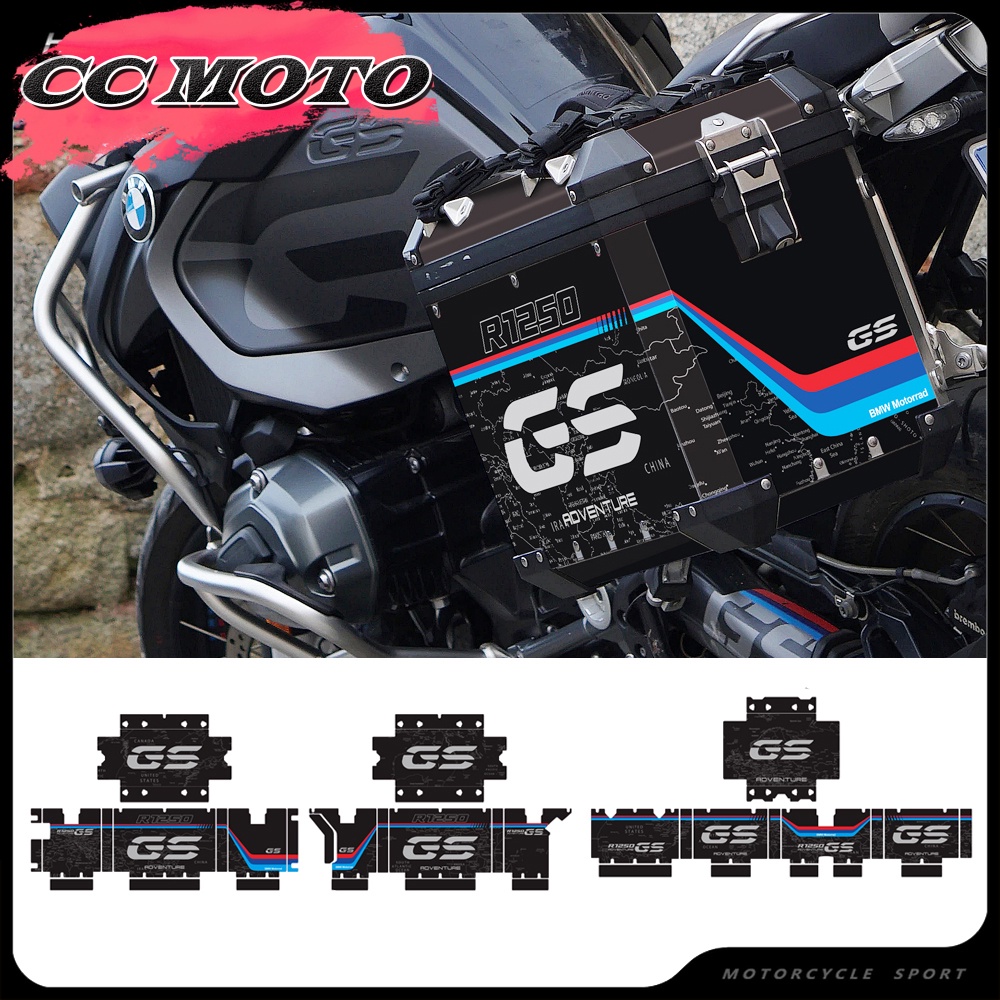 สติ๊กเกอร์สะท้อนแสงเคสด้านข้างรถจักรยานยนต์เหมาะสําหรับ BMW R1200GS R1250GS ผจญภัย 2004-2020