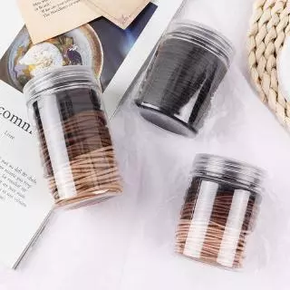 เจ309 100ชิ้น/ขวดสไตล์เกาหลีที่เรียบง่ายเชือกผมลูกอมสีผมวงกลมยางรัด