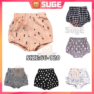 【Suge】กางเกงขาสั้น ผ้าฝ้าย และผ้าลินิน สีพื้น แฟชั่นฤดูร้อน สําหรับเด็กทารกแรกเกิด