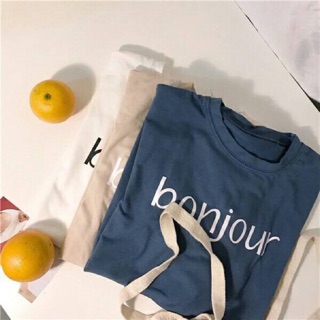 เสื้อoversizeสกีนbonjour🍑