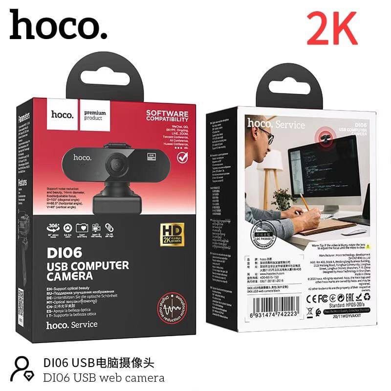 Hoco Di06 USB Web Camera 2K  กล้องเว็บแคม WEBCAM ระบบออโต้โฟกัส เรียนออนไลน์ ประชุมออนไลน์ PC คอมพิวเตอร์