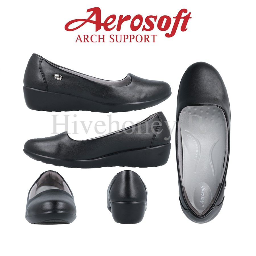 ☁️CW3133☁️ รองเท้าพยาบาล รองเท้าคัทชูเพื่อสุขภาพ aerosoft arch support(แอโร่ซอฟ)