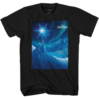 เสื้อยืดผ้าฝ้าย เสื้อยืดคอกลม ผ้าฝ้าย พิมพ์ลาย Disney Frozen 2 Elsa Magic Mountain แฟชั่นคลาสสิก สําหรับผู้ชาย และผู้ใหญ