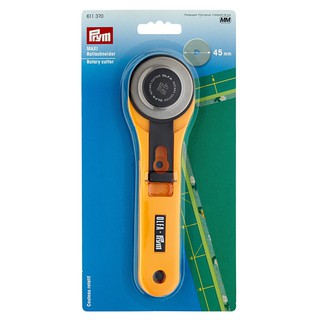 Prym Rotary Cutter ด้ามตรงขนาด 45 มม. ใช้สำหรับตัดผ้า 1-6 ชั้น ขึ้นอยู่กับความหนาของผ้า 611370