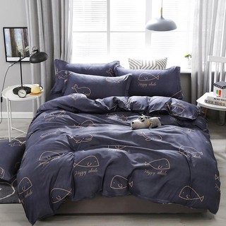 ผ้าปูที่นอน6ฟุต 5ชิ้นรัดมุม Fitted sheet. ไม่รวมผ้าห่ม (ลายผ้าปูเป็นลายเดียวกับผ้านวม)