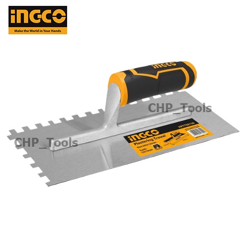 INGCO HPTT28138 เกรียงหวีฉาบปูน เกรียงสี่เหลี่ยม ด้ามพลาสติก ( Plastering Trowel ) เกียงหวีฉาบปูน เก