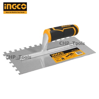 INGCO HPTT28138 เกรียงหวีฉาบปูน เกรียงสี่เหลี่ยม ด้ามพลาสติก ( Plastering Trowel ) เกียงหวีฉาบปูน เกียงสี่เหลี่ยม เกรียง