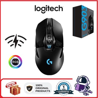 ราคาLogitech Gaming Mouse G903 LIGHTSPEED Wireless Gaming Mouse Hero 16000DPI RGB Lightweight Programmable Button Two-handed Gaming Mouse（เมาส์เกมมิ่ง）