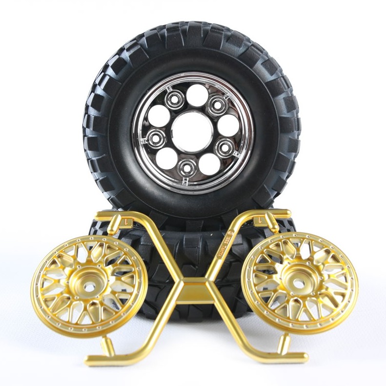 TAMIYA 54484 ROCK BLOCK TIRES W/2-Piece Mesh Wheels (CC-01 & CC-02)