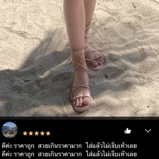 LEAVESSHOES รองเท้าแตะพันขา แฟชั่นผู้หญิง รองเท้าไปทะเล ใส่เที่ยวคาเฟ่ รุ่น RAINY (แนะนำบวก 1ไซส์)