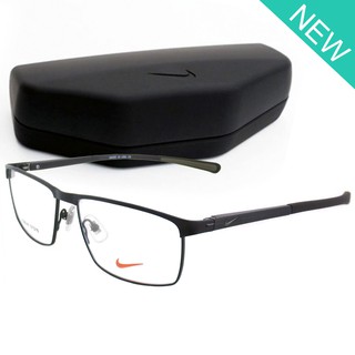 Nike Fashion แว่นตา สีน้ำตาล กรอบเต็ม ขาสปริง สแตนเลส สตีล (สำหรับตัดเลนส์) กรอบแว่นตา Eyewear Top Glasses