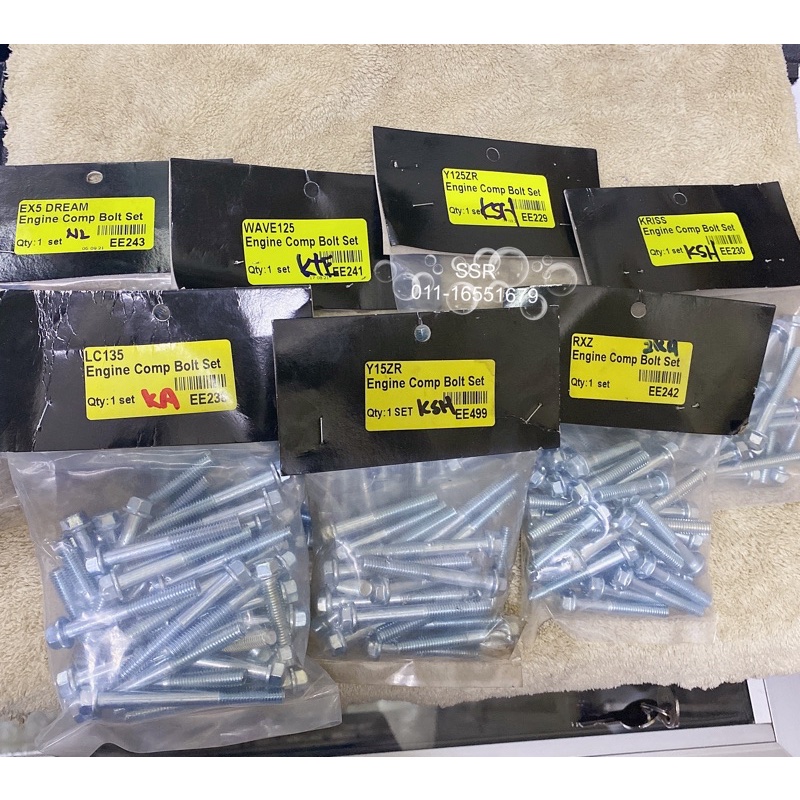 Ex5 Dream Wave125 Y125zr Y15zr Kris RXZ LC135 Engine Comp Bolt Set