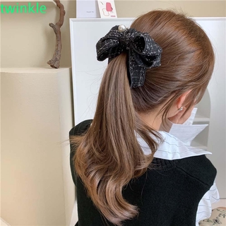 TWINKLE1 Hair Accessories Bow Hairpin Sweet Vertical Clip Banana Clip Women Elegant Korean Temperament Girls Lattice Ponytail Holder/Multicolor