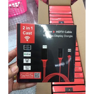 Plug and Play 2in1 Cast สายเชื่อต่อ wireless Display Dongle Phone to HDTV Cable พร้อมส่ง