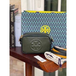 📮@2,990.-🔥🔥DISCOUNT 7 % + (ส่งฟรี EMS)🔥🔥💯Tory burch perry bombe double strap mini bag