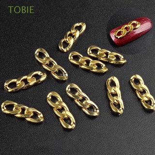 TOBIE Korean Nail Art Metal Chains Silver Nail Charms Nail 3-Section Button Chains Gold Manicure Accessories Fashion Black DIY Nail jewelry Roller Chain 3D Nail Art Decorations/Multicolor