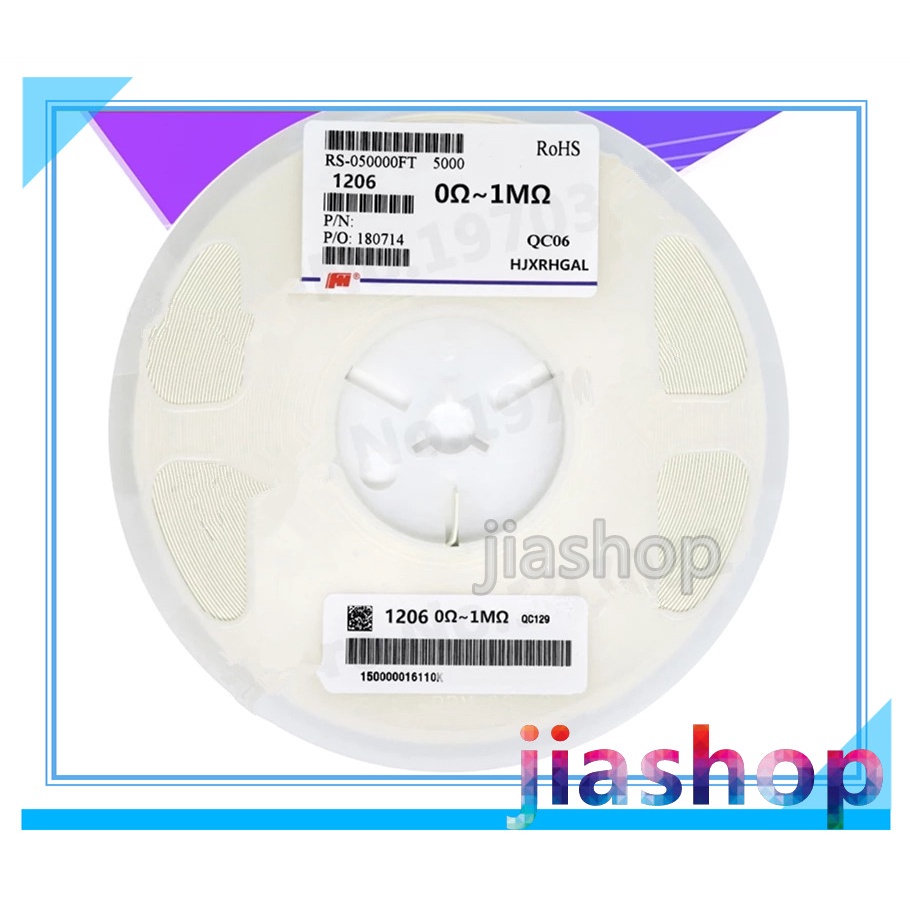 15000PCS 1206 ตัวต้านทาน SMD ความแม่นยํา 1% 0 โอห์ม ~ 10M โอห์ม 1K 2.2K 10K 100K 1R 10R 100R 150R 22