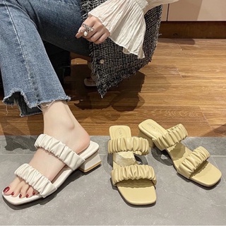 👡【 ราคาลดเยอะมาก ล้างสต๊อกจ๊า】🤏🏻A617รองเท้าส้นสูงผู้หญิง รองเท้าแฟชั่น มาใหม่2023สไตล์ฮิด ใส่เก๋ๆๆเท่ๆ