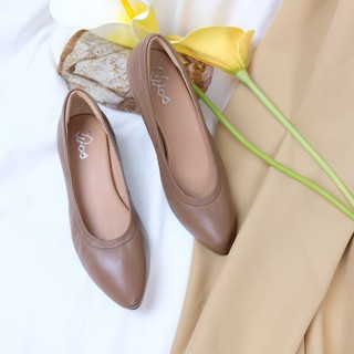 WOO Viola Genuine Leather Heel ส้นสูง 1 นิ้ว สี Deep taupe