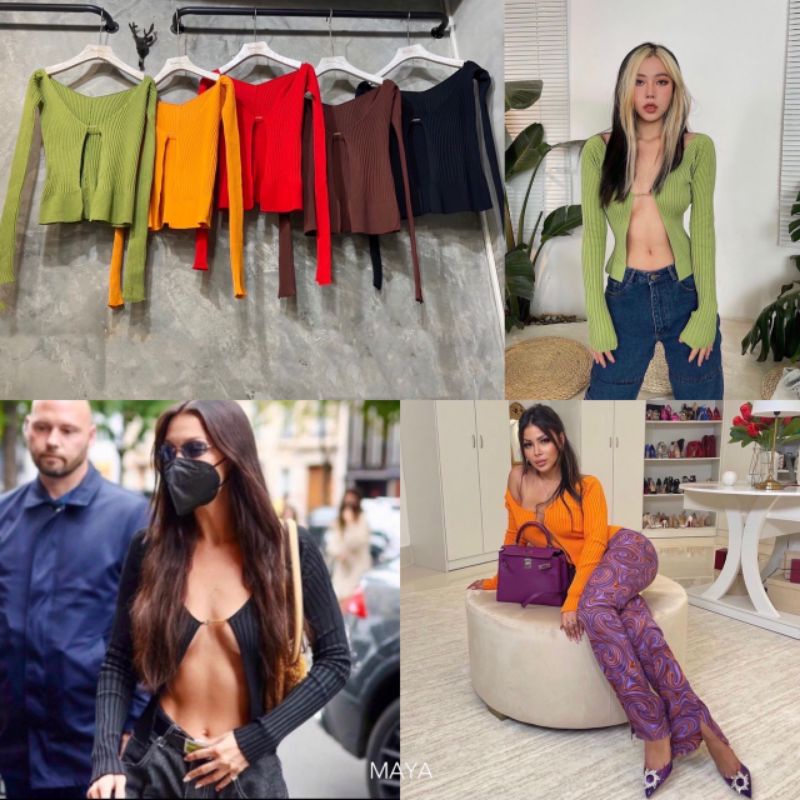 เสื้อคลุม Jacquemus collection SSENSE เนื้อไหมพรมเนื้อพรีเมี่ยม ใส่สบาย งานยืดหยุนดี แต่งโลโก้ ซิกเน