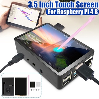 หน้าจอสัมผัส TFT LCD 3.5 นิ้ว + เคส ABS + ปากกาทัชสกรีน หน้าจอ LCD HDMI สําหรับ Raspberry Pi 4 B