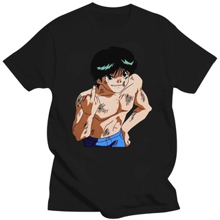 [S-5XL]เสื้อยืดแขนสั้น คอกลม ผ้าฝ้าย พิมพ์ลายอนิเมะ Yusuke Urameshi Yu Yu Hakusho Kurama สําหรับผู้ชาย