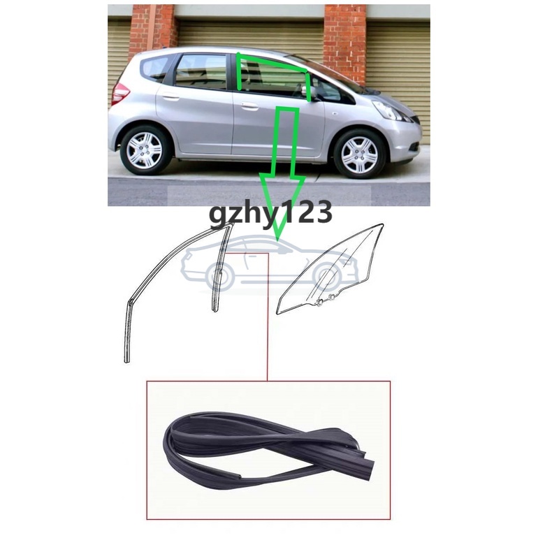 กระจกประตู RUN CHANNEL ยางสําหรับ HONDA JAZZ GE 2009 2010 2011 2012 2013 2014