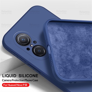 For Huawei Nova 9 SE 5G Case Straight Liquid Silicone Slim Coque On Hauwei Nova9 SE 4G 9SE Nova9SE Camera Protection Phone Cover