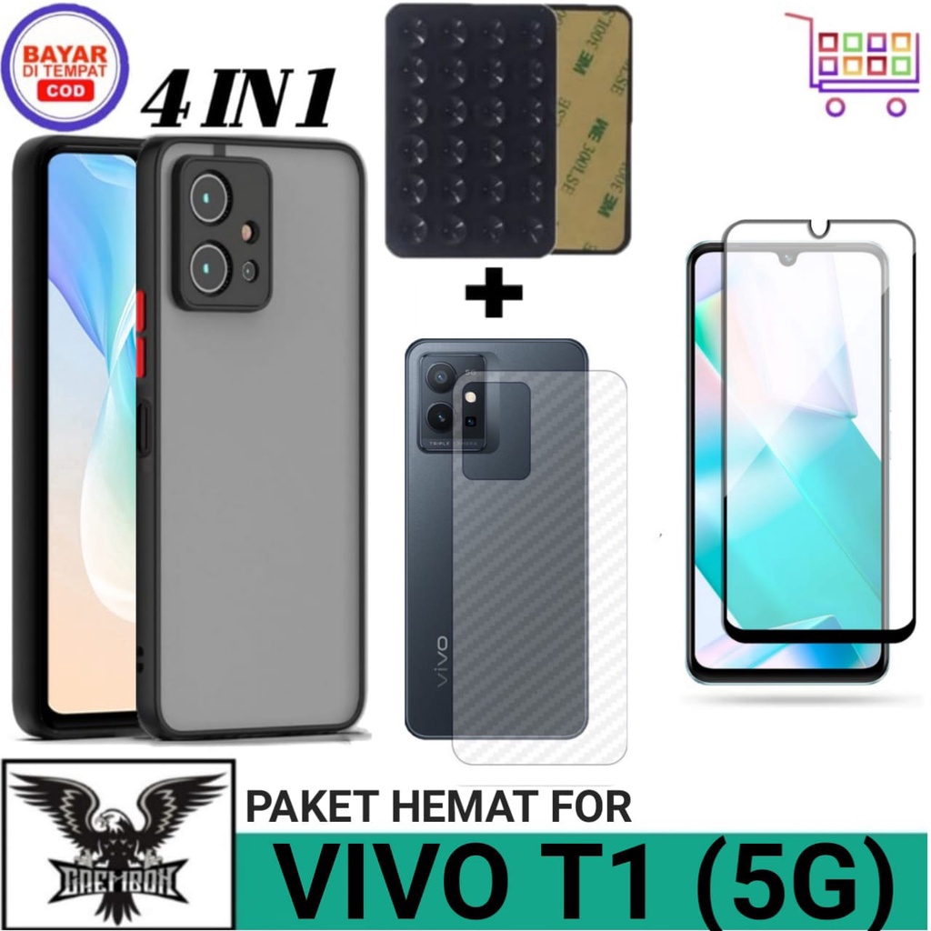 SOFT CASE VIVO T1 5G CASE MY CHOICE AERO FREE TEMPERED GLASS + GARSKIN และ OCTOPUS