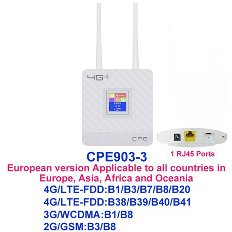 CPE903 LTE Home 3G 4G 2 External Antennas Wifi Modem CPE Wireless