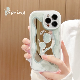 เคสโทรศัพท์มือถือ tpu กันกระแทกสี่มุม พร้อมกระจก สําหรับ iPhone 13 13pro 13prm iPhone 11 7Plus 8Plus Xr XS 13 12 Pro Max