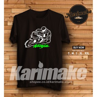 เสื้อยืดผ้าฝ้ายพิมพ์ลายแฟชั่น เสื้อยืด พิมพ์ลาย Kawasaki Ninja Cornering Design Racing สําหรับรถยนต์