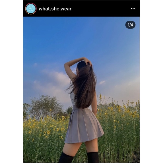 what.she.wear กระโปรงสีเทาส่งฟรีแท้💯%
