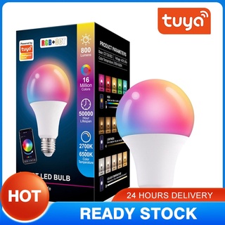 Tuya หลอดไฟ Led สมาร์ทบลูทูธ 10W E27 Rgbw Led เปลี่ยนสีได้ Rgb + Cct สําหรับตกแต่งบ้าน Ac85-265V