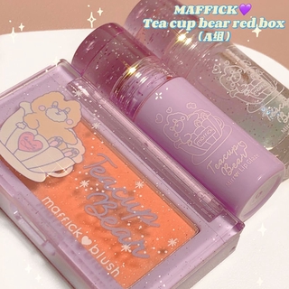 MAFFICK  [Blush Lip Glaze Set] Tea Cup หมีขอบพื้นผิวมันวาวลิปเคลือบสีใส